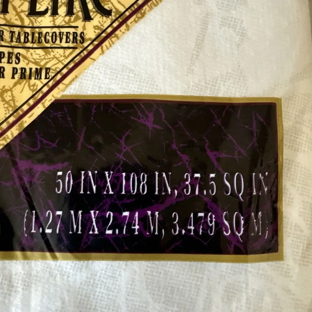 LINEN LIKE PREMIUM Paper Tablecloths (2) BRAND NEW SEALED 50” x‎ 108” Cloth Feel